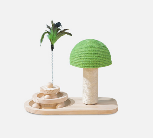 Sisal Scratching Post with Feather Wand for Cats