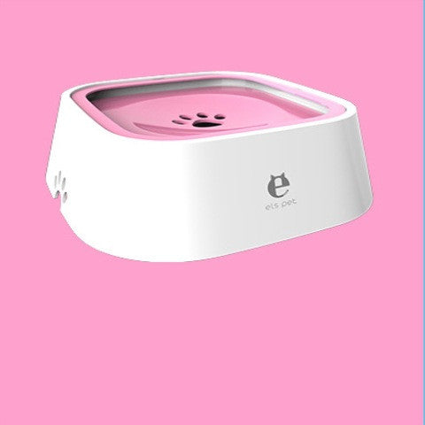 Anti-Spill Floating Water Bowl for Dogs and Cats Rosa