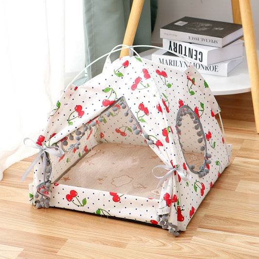 Cozy Teepee Tent Bed for Cats