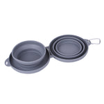 Collapsible Silicone Travel Bowl for Dogs and Cats Gris