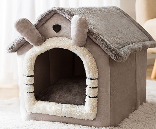 Enclosed Cave House Bed for Dogs and Cats