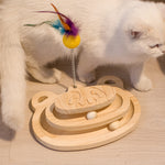 Interactive Maze Ball Scratcher Toy for Cats Madera