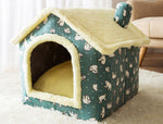 Enclosed Cave House Bed for Dogs and Cats Verde