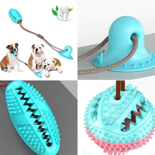 Suction Cup Tug Toy with Chew Ball for Dogs