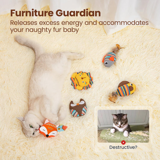 Catnip Fox Plush Kicker Toy for Cats