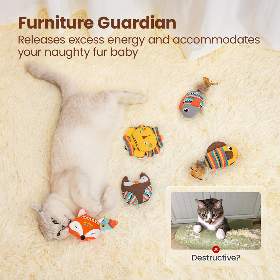 Catnip Fox Plush Kicker Toy for Cats