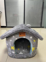Enclosed Cave House Bed for Dogs and Cats Gris